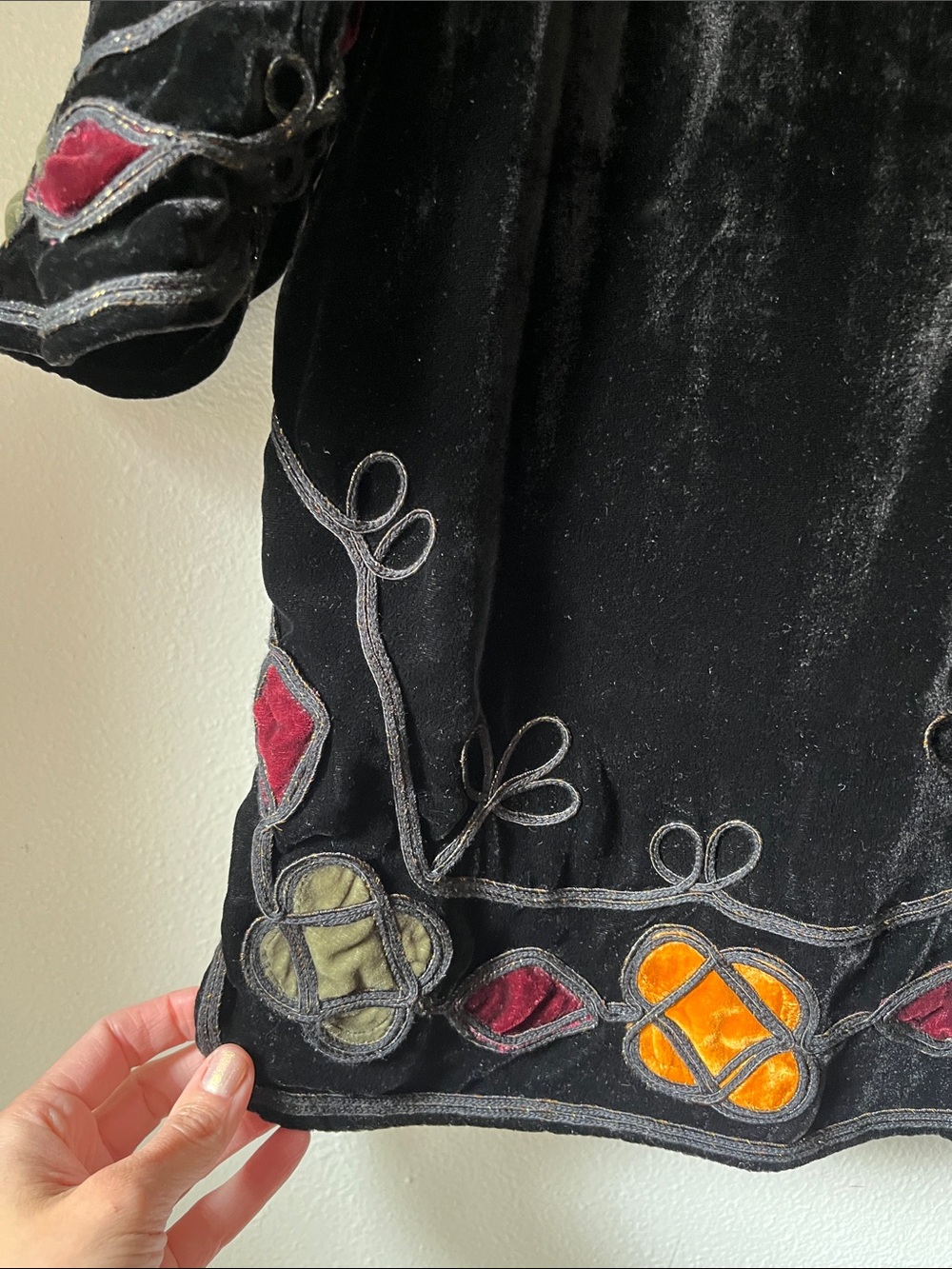 Chasing Unicorns ♣️ All Along The Watchtower Silk Velvet Tunic sz M - Picture 8 of 10